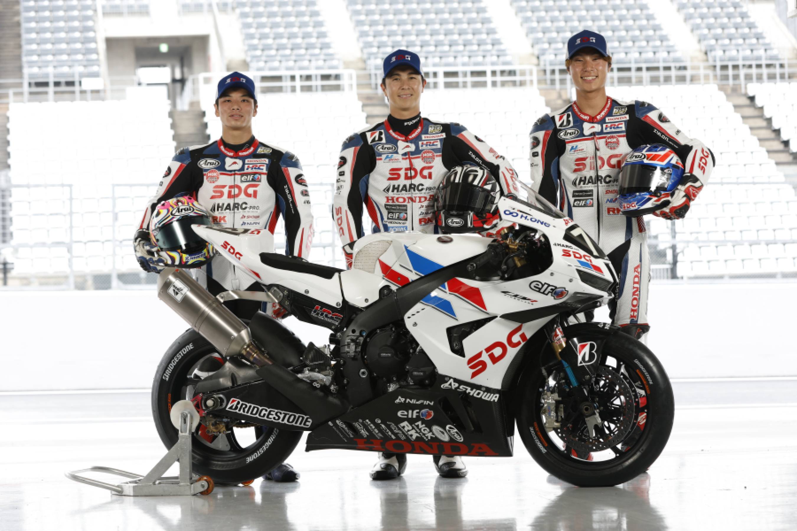 From left: Keito Abe, Teppei Nagoe, Yuki Kunii (SDG Team HARC-PRO. Honda)