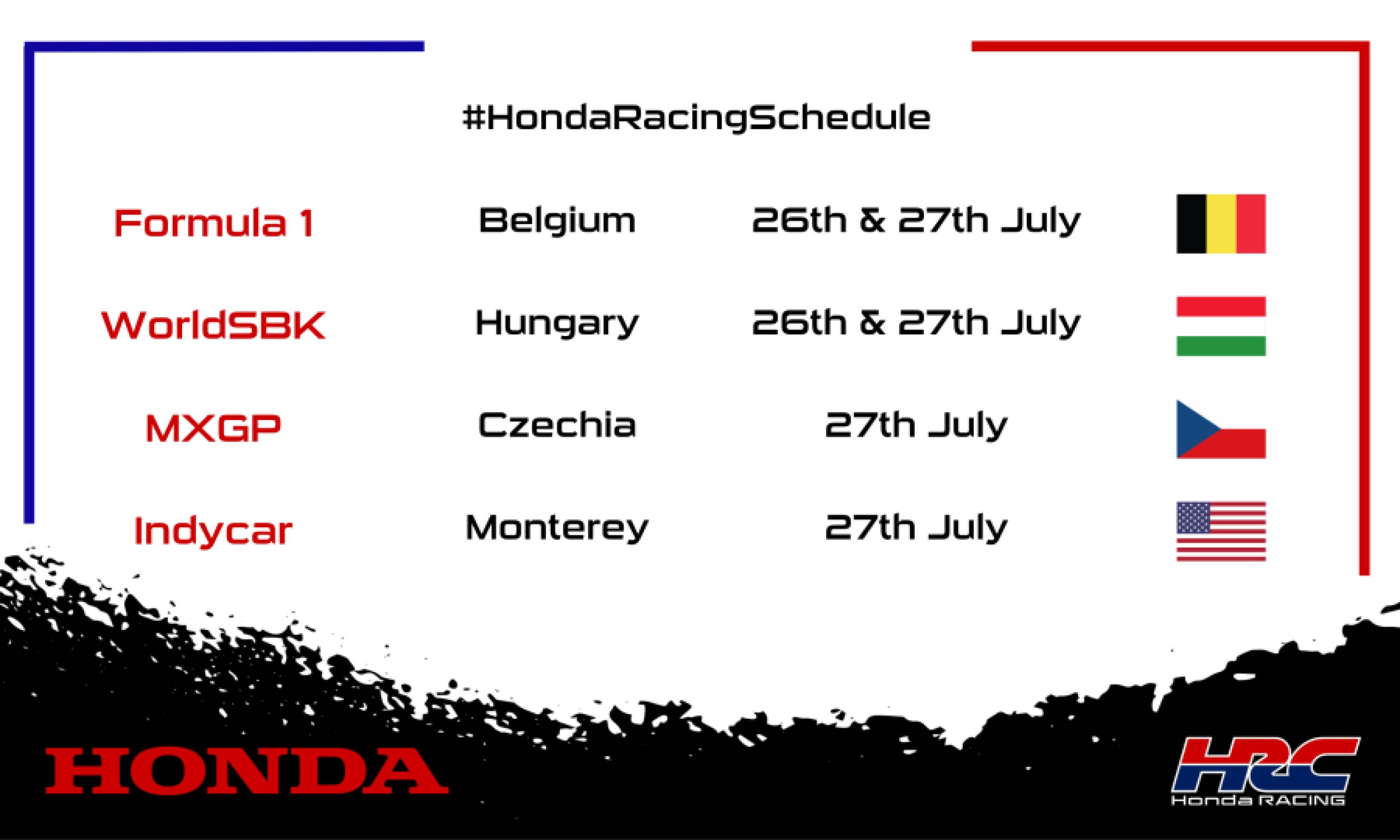 This weekend's racing