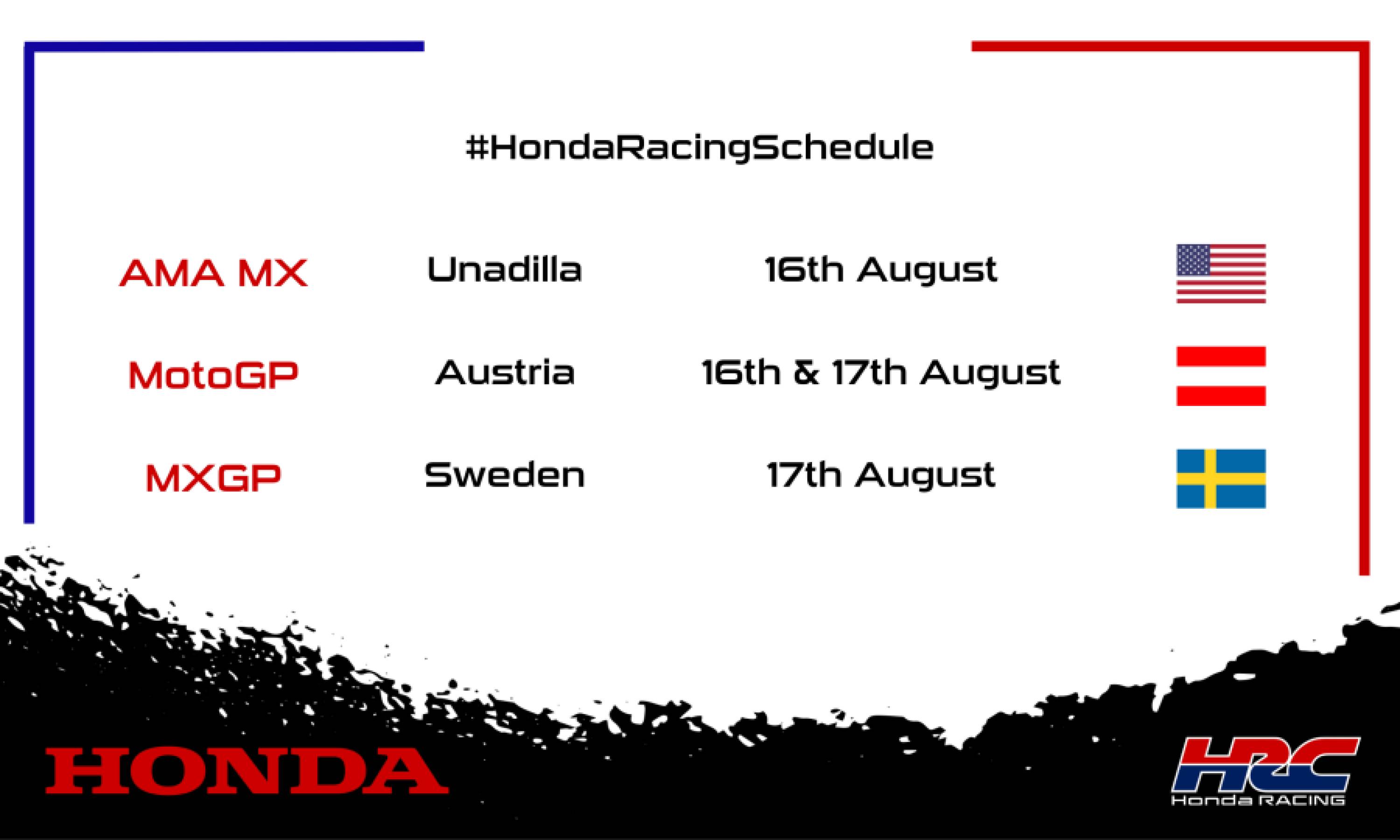 This weekend's racing