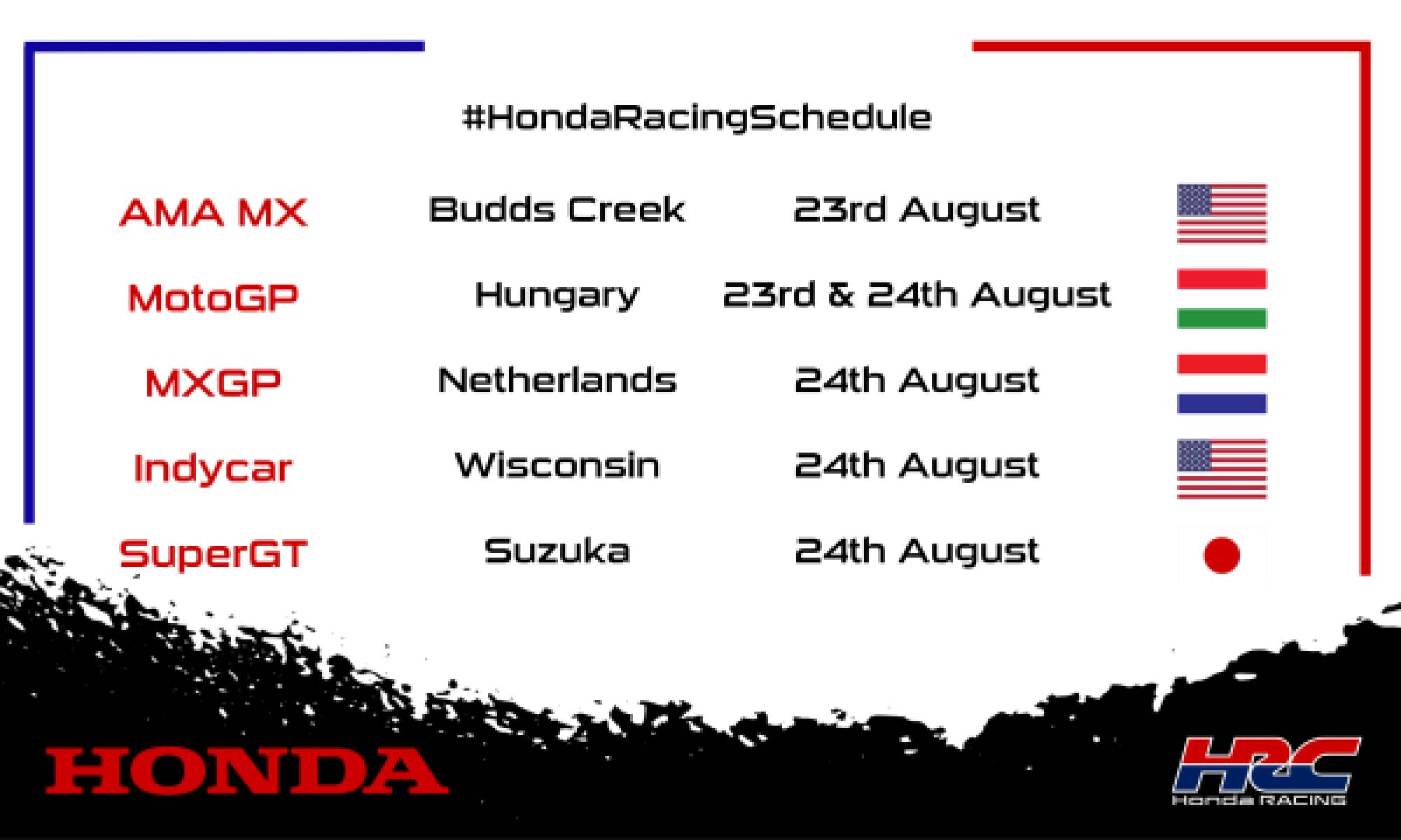 This weekend's racing