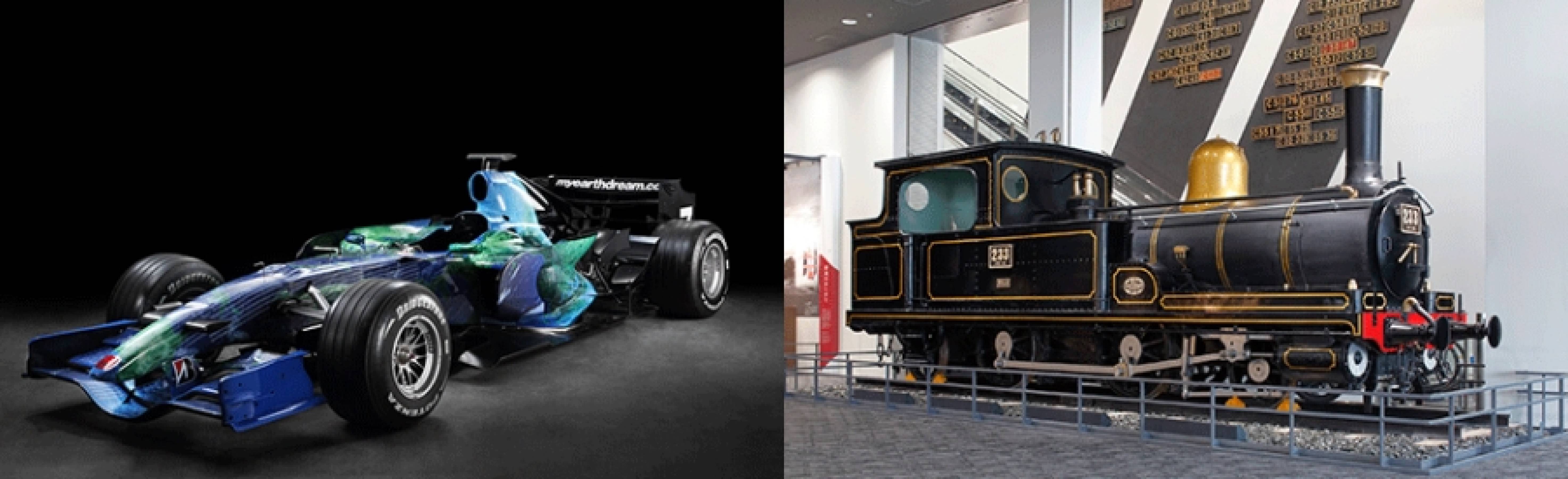 「Honda RA107(2007年製)」&「230形蒸気機関車233号機(1902年製)」