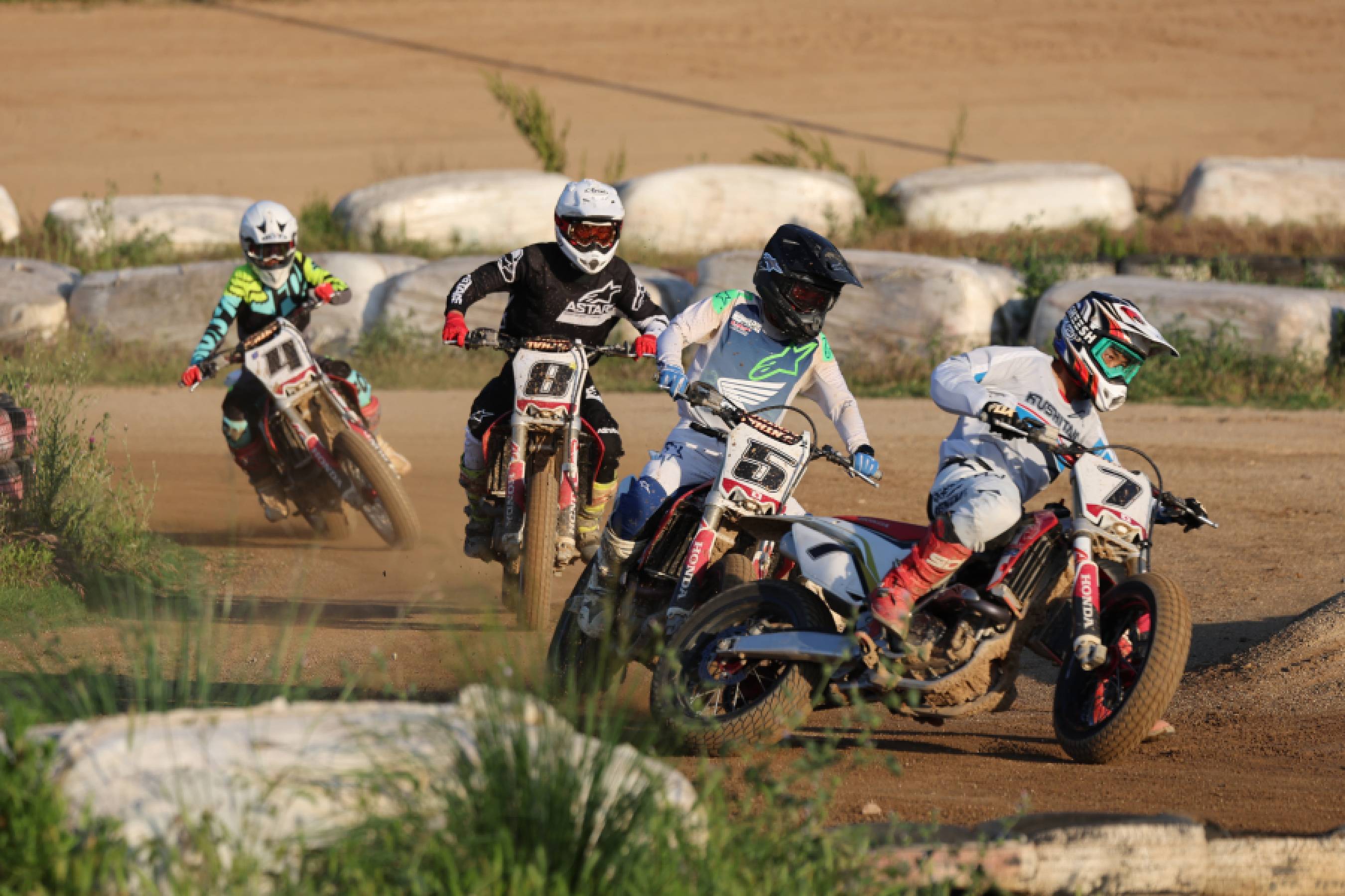 Team training on the dirt track