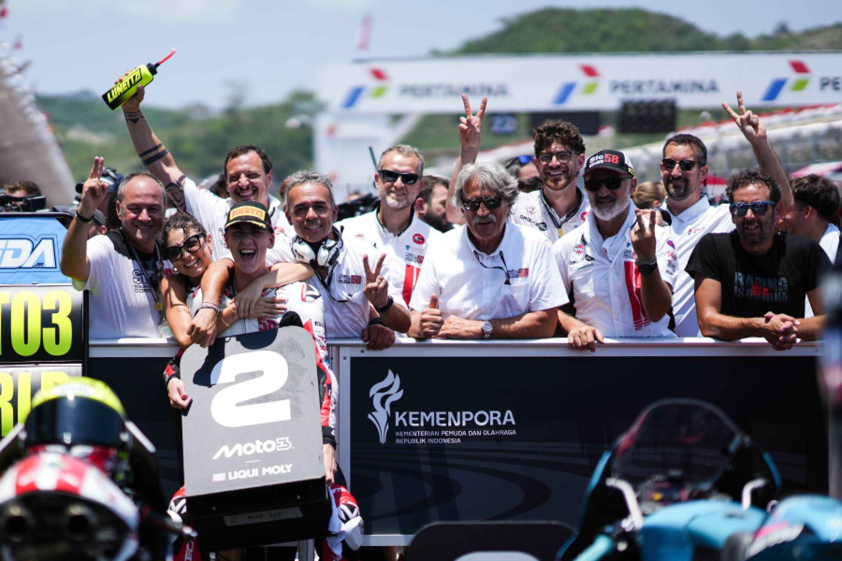 ルネッタ、赤旗終了のインドネシアMoto3で表彰台を獲得