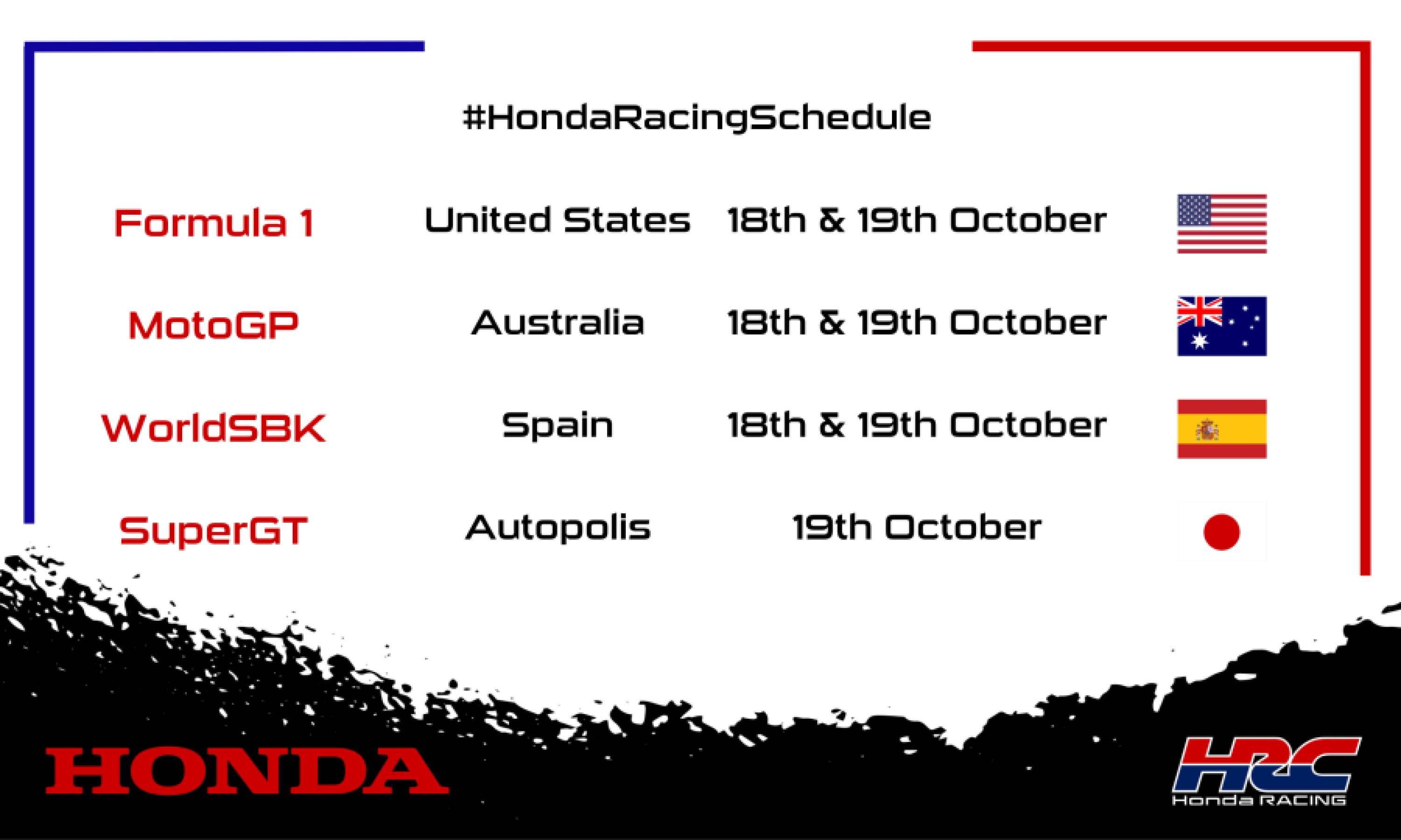 This weekend's racing