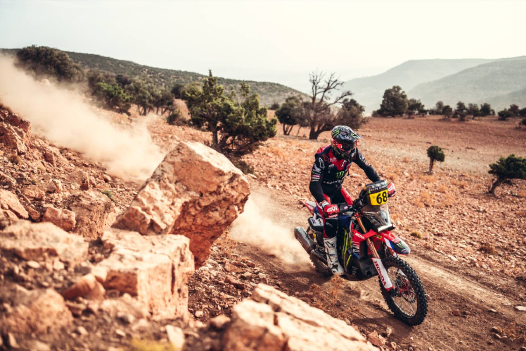 Monster Energy Honda HRC riders show grit on challenging first stage